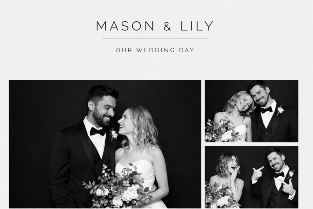 Prestige Events Co event styling at wedding venue Brisbane — photo booth and floral decor