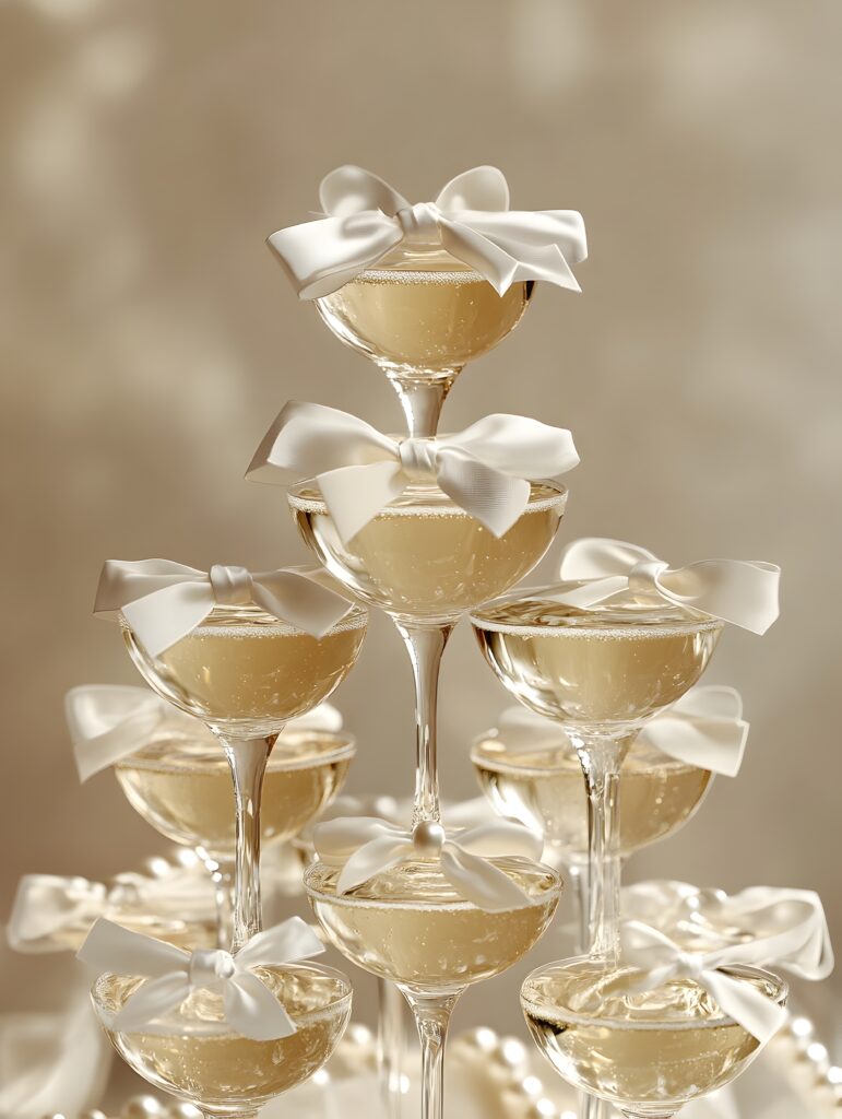 cascading champagne tower luxurious elegance refined creativity scaled