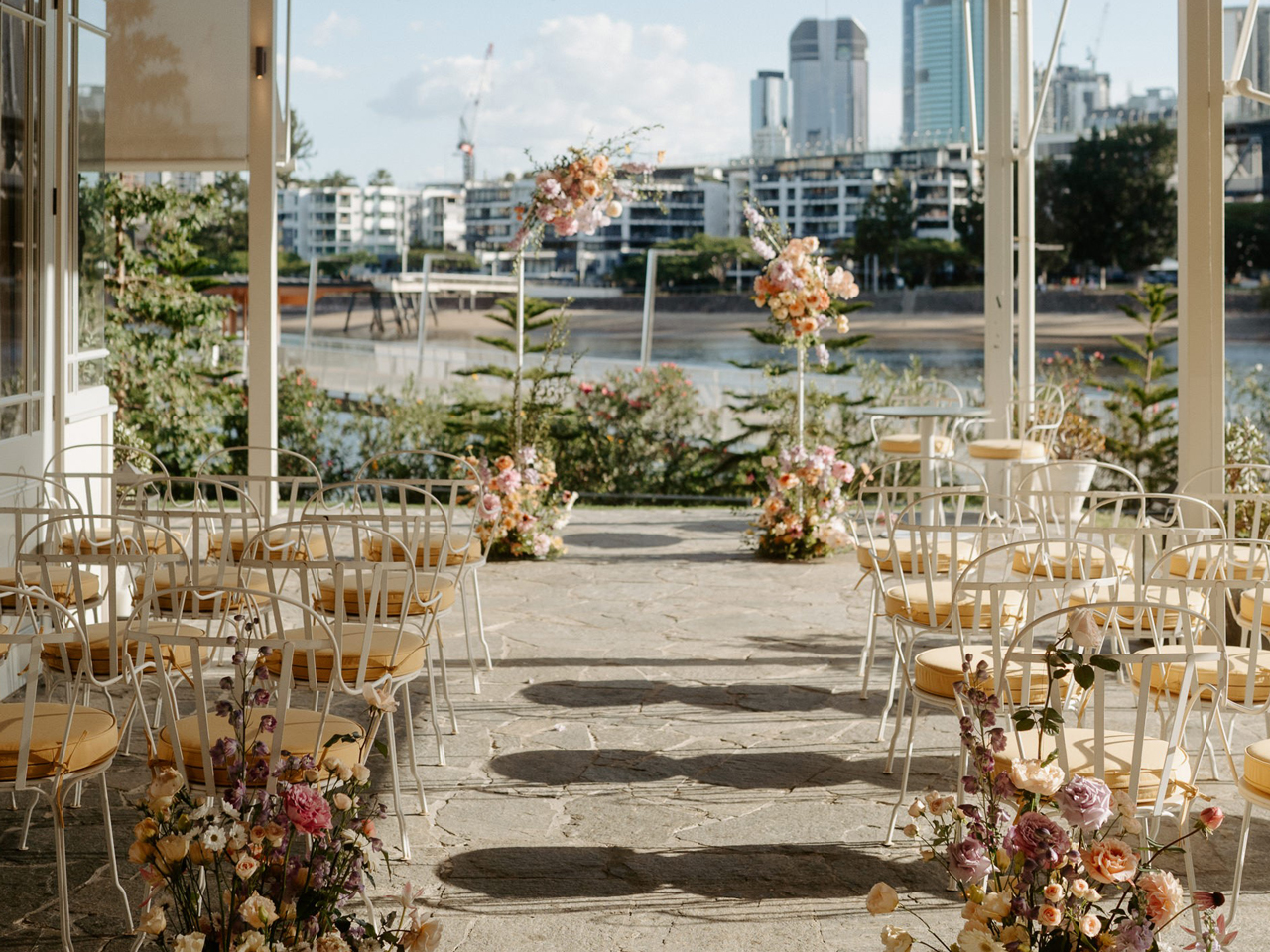 Howard Smith Wharves wedding venue Brisbane — Story Bridge riverside backdrop